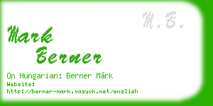 mark berner business card