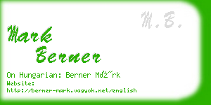 mark berner business card